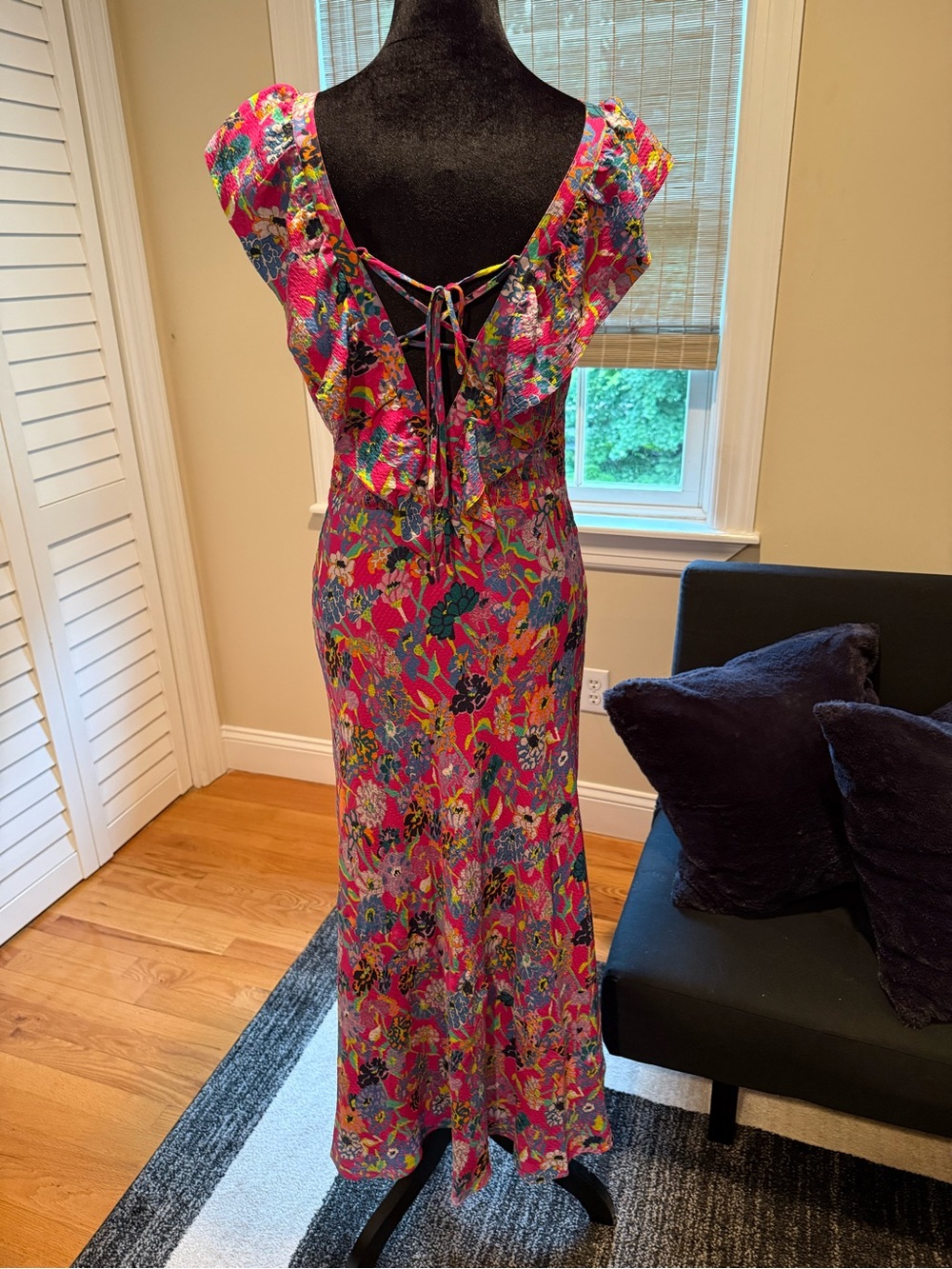 Tanya Taylor Silk Floral Maxi Dress